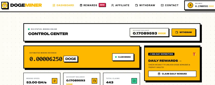 DogeMiner screenshot